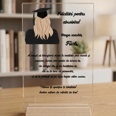 Cadouri personalizate - Placheta personalizata pentru Absolvent - FIICA