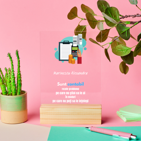 Cadouri pana in 100 RON - Placheta personalizata pentru Contabil