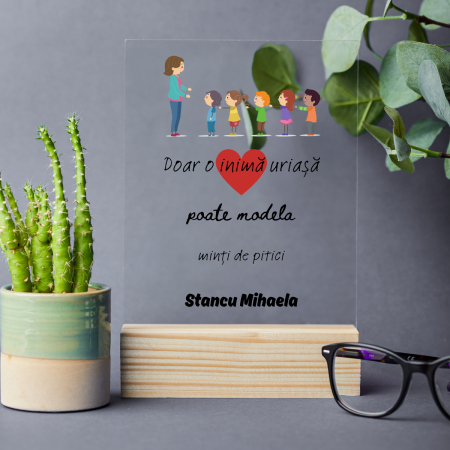 Cadouri pana in 100 RON - Placheta personalizata pentru educatoare