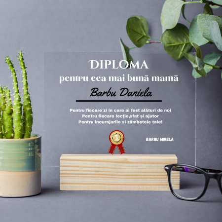 Cadouri pana in 100 RON - Placheta personalizata Cea mai buna mama