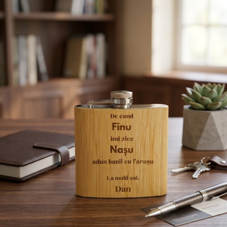 Plosca BAMBOO STYLE personalizata pentru Nasu