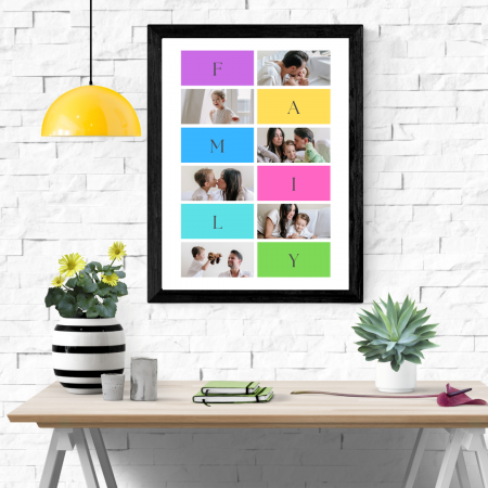 Cadouri pana in 100 RON - Rama foto personalizata Familia mea