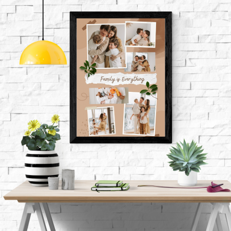 Cadouri pana in 100 RON - Rama foto personalizata Family 6 poze - 30x 40 cm - A3