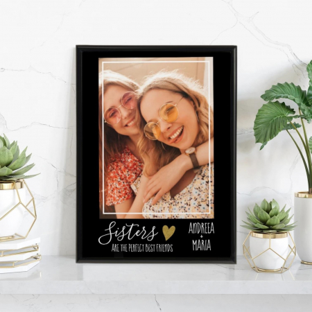 Cadouri pana in 100 RON - Rama foto personalizata Sisters - A4 -