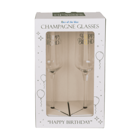 Set 2 Pahare Șampanie Elegante – „Happy Birthday” [1]