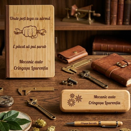 Set Caiet elegance + pix in cutie  personalizate -Cadou pentru mecanic [0]