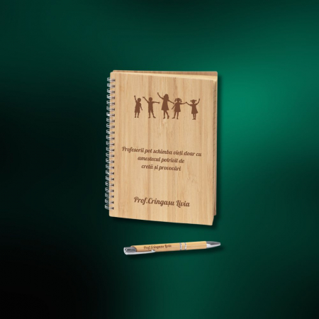 Agende personalizate - Set Caiet si pix personalizat pentru profesori