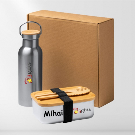 Diverse cadouri personalizate - Set  Eco pentru Prânz Personalizat - Logo