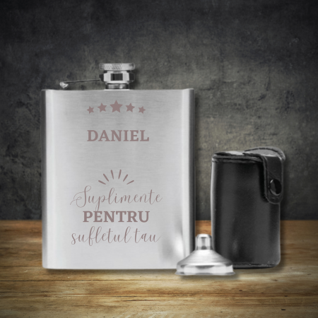 Diverse cadouri personalizate - Set GENTLEMAN  cu sticluta personalizata  - Supplimente pentru suflet