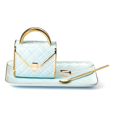 Set Lady Glam - Cana in forma de poseta, farfurie si lingura. [8]