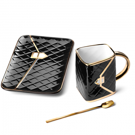 Set Lady Glam - Cana in forma de poseta, farfurie si lingura. [3]