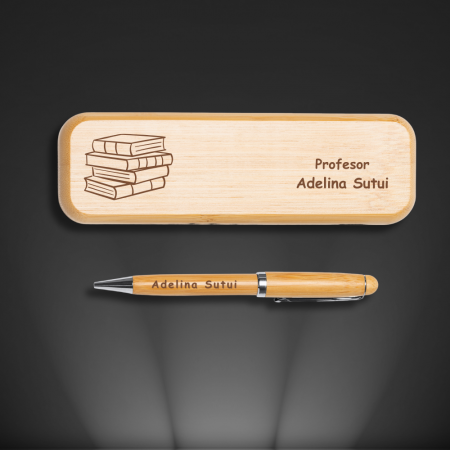 Idei cadouri barbati - Set pix  in cutie din lemn personalizata - profesor