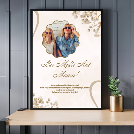 Cadouri pana in 100 RON - Set Rama foto si cana personalizate - Cadou pentru mama