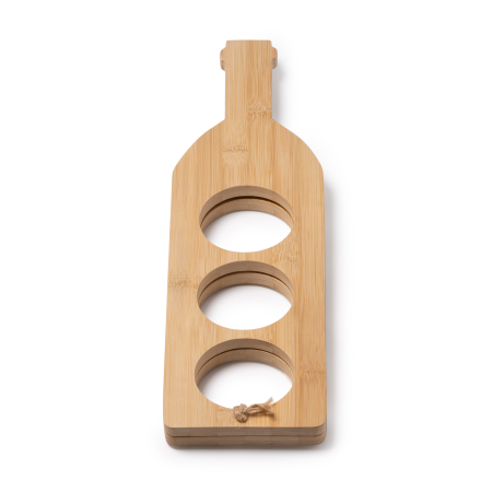 Suport  3 sticle de vin din bambus personalizat [5]