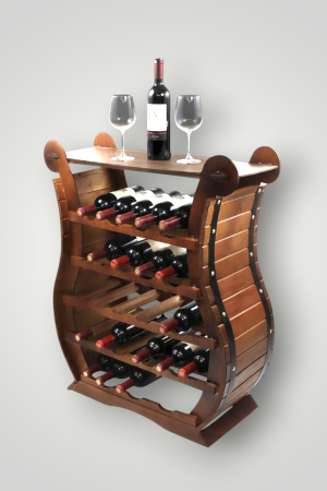 Suport din Lemn pentru 19  Sticle de Vin cu placheta personalizabila [2]