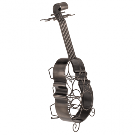 Suport metalic in forma de Violoncel pentru 4 sticle și 2 pahare [4]