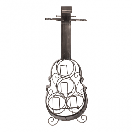 Suport metalic in forma de Violoncel pentru 4 sticle și 2 pahare [5]