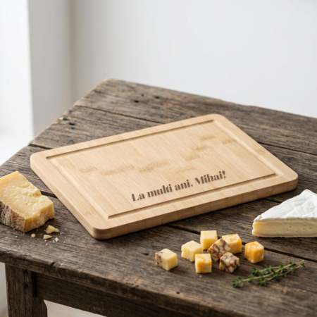 Cadouri personalizate - Tocător din bambus personalizat (30 x 20 cm) – Un cadou practic și cu personalitate!