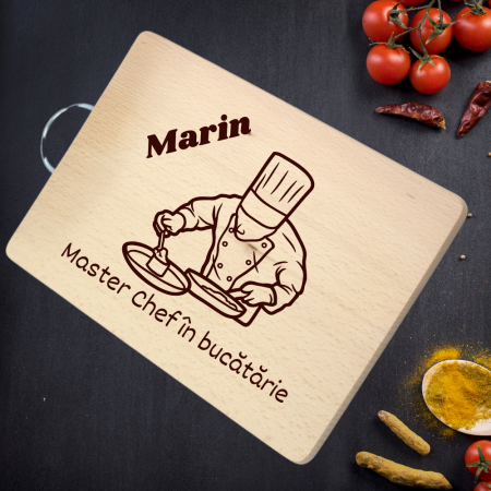 Platouri din Lemn - Tocator personalizat Chef