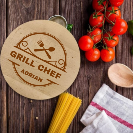 Platouri din Lemn - Tocator personalizat Grill Chef