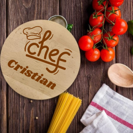 Platouri din Lemn - Tocator personalizat Chef