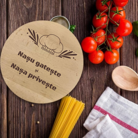 Platouri din Lemn - Tocator personalizat pentru Nasu