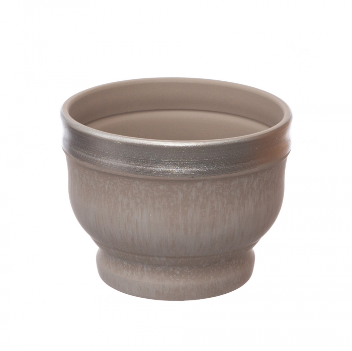 Ceramica 12 cm pocal gri cu margine argintie [1]