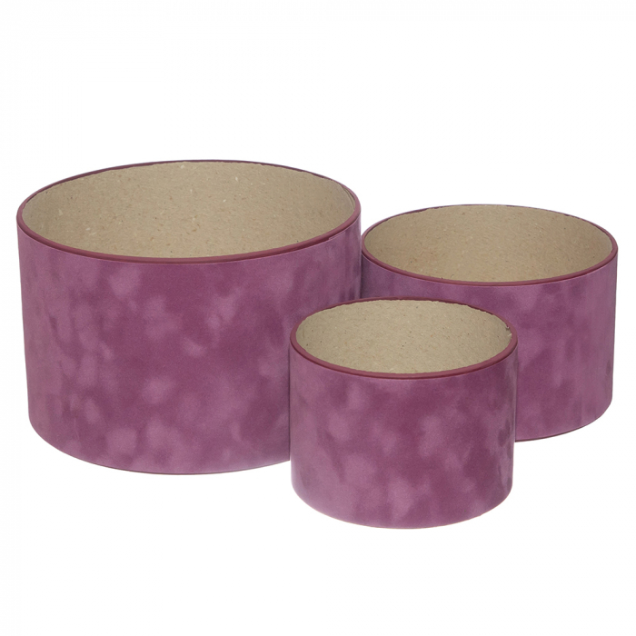 Set 3 cutii rotunde catifea violet [1]
