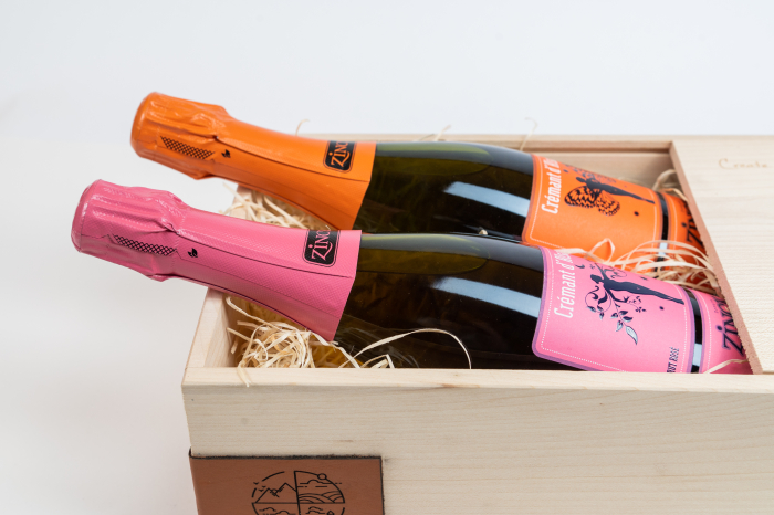 Pachet vin cadou: 2 sticle cremant: Cremant d'Alsace 750 ml  + Cremant d'Alsace rose 750 ml  + cutie lemn | Promoție vinuri cadou [8]