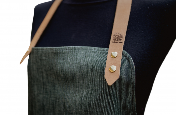 Set cadou Riesling Alsace cu Șorț denim verde Artisan Uniform [8]