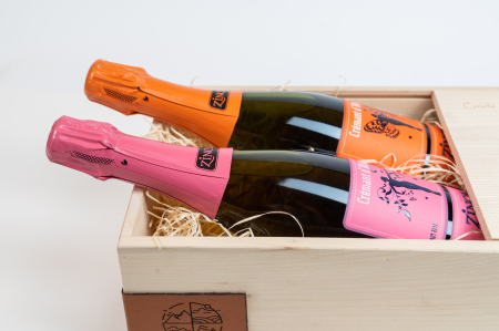 Pachet vin cadou: 2 sticle cremant: Cremant d'Alsace 750 ml  + Cremant d'Alsace rose 750 ml  + cutie lemn | Promoție vinuri cadou [7]