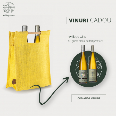 Pachet vin cadou - Pachet vin cadou + sacoșă iuta: 2 sticle vin: Pinot Gris "Portrait" 750 ml  +  Alsace Pinot Gris Terroir 2019 750 ml