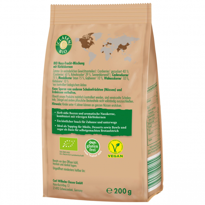 Amestec BIO Superfood din merisor, nuci, migdale, seminte si goji Clasen Bio [3]