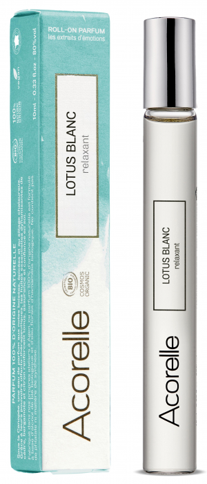 Apa parfum BIO Lotus Blanc, cu uleiuri esentiale relaxante de mandarina si menta(roll on) Acorelle [1]