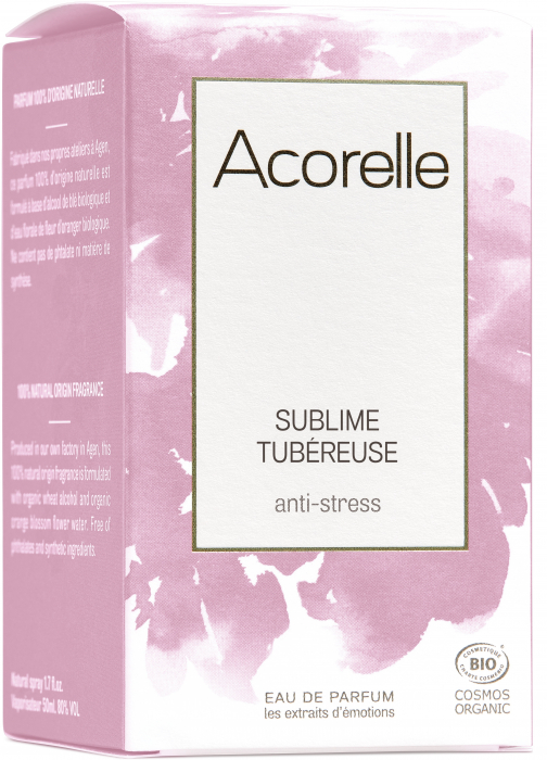 Apa parfum BIO Sublime Tubereuse(antistres), cu uleiuri esentiale relaxante de petit grain si mandora Acorelle [3]