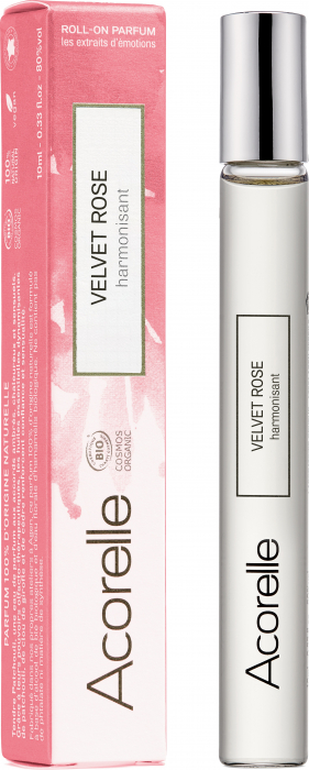 Apa parfum BIO Velvet Rose, cu uleiuri esentiale de trandafir si geranium(roll on) Acorelle [3]