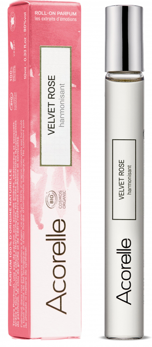 Apa parfum BIO Velvet Rose, cu uleiuri esentiale de trandafir si geranium(roll on) Acorelle [1]