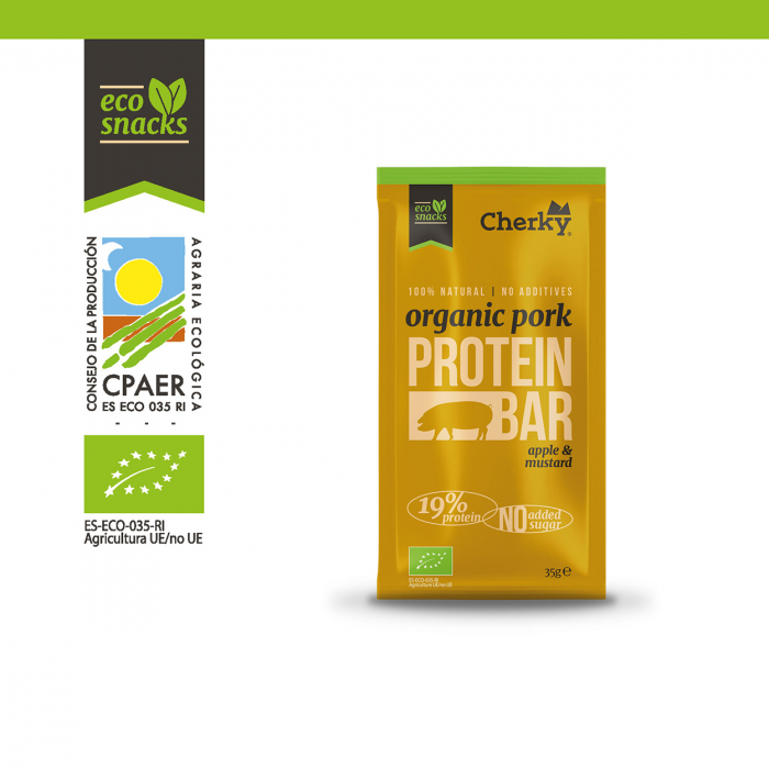 Baton BIO din carne de porc iberic, mar si mustar(19% proteine) Cherky [2]