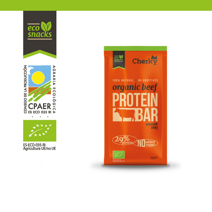 Baton BIO din carne de vita si sos barbeque(29% proteine) Cherky [2]