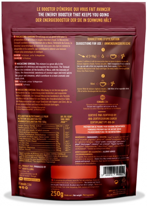 Bautura instant energizanta BIO vegana Macaccino Sensual Iswari [2]
