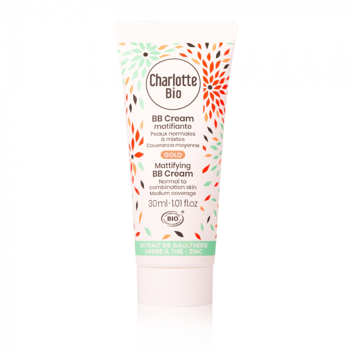 BB cream BIO matifiant Gold(piele normala si mixta), cu extract tea tree si zinc Charlotte Bio [3]