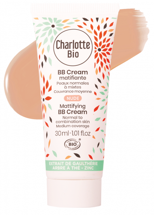 BB cream BIO matifiant Nude(piele normala si mixta), cu extract tea tree si zinc Charlotte Bio