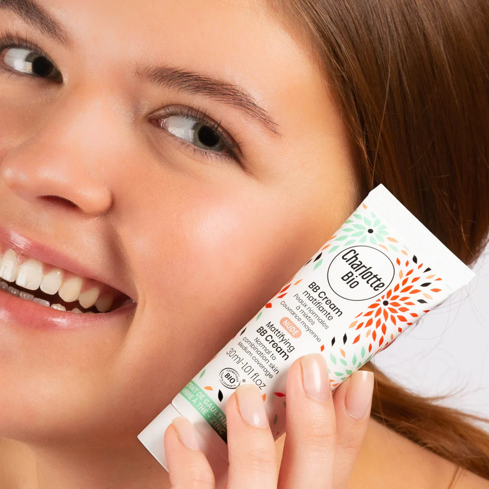 BB cream BIO matifiant Nude(piele normala si mixta), cu extract tea tree si zinc Charlotte Bio [2]
