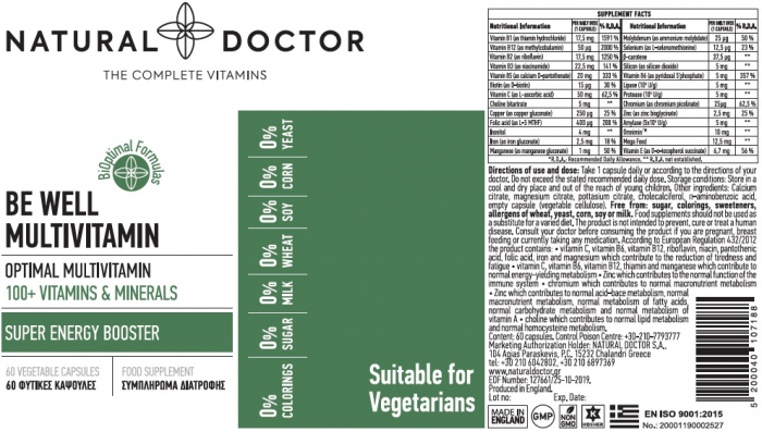 BE WELL MULTIVITAMIN super amplificator de energie Natural Doctor [2]
