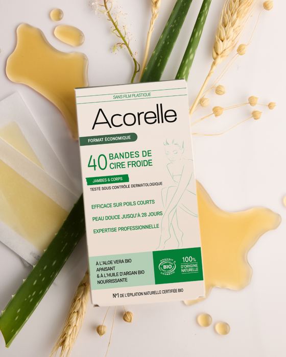 Benzi epilatoare BIO pentru corp, cu ceara rece si aloe vera(format mare) Acorelle [2]