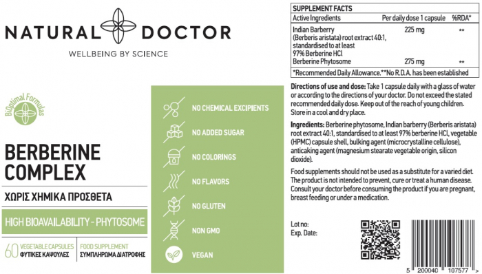 BERBERINE COMPLEX sustine echilibrul metabolic Natural Doctor [2]