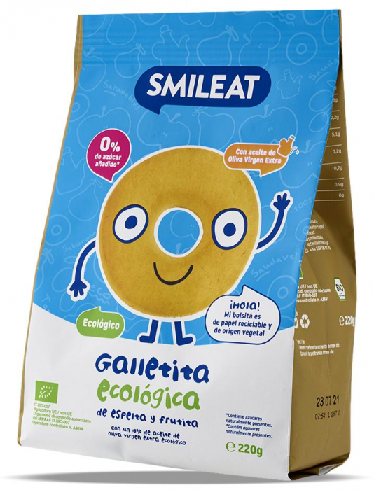 Biscuiti cerculete BIO din grau spelt si mar, +10 luni Smileat [2]