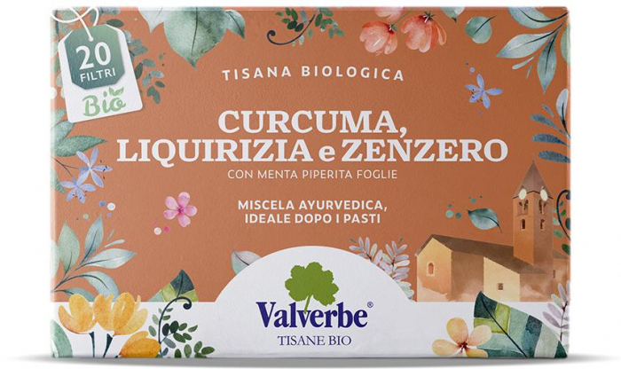 Ceai BIO raguseala, cu ghimbir, turmeric si lemn dulce Valverbe [1]
