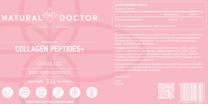 COLLAGEN PEPTIDES+ sustinerea sanatatii pielii, a parului si a unghiilor Natural Doctor [2]