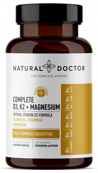 COMPLETE D3, K2 + MAGNESIUM absorbtie totala a vitaminei D3 Natural Doctor